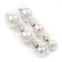 Set of 3 Snow White Faux Pearl Stud Earrings (15mm,12mm, 10mm)