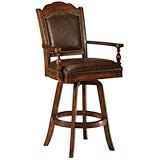 Hillsdale Nassau Swivel Leather Game 30" High Bar Stool