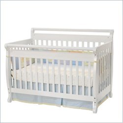 Da Vinci Emily 4-in-1 Convertible Wood Baby Crib Set w/ Toddler Rail in White