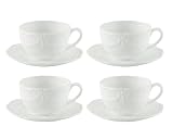 Gracie China, Victorian Rose Collection, 8-Ounce Cup and Saucer, White Fine Porcelain, Set of 4 Reviews