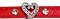 Script Rhinestone Red Heart Dog Collar Size 14