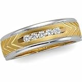14K Two Tone Gold Diamond Duo Ring Size 10