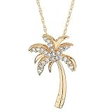 Diamond Palm Tree Pendant 1/10ctw