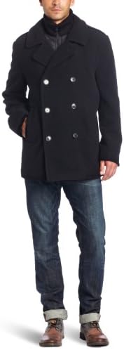 Calvin Klein Men's Wool Peacoat with Bib