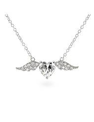 Pave CZ Wings of Desire Sterling Silver Pendant