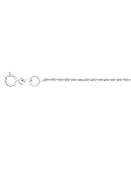 1.3mm 14k White Gold Diamond Cut Rope Chain 18 inch