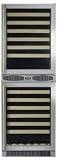 Marvel Chateau Collection 66SWCEBSG 24 Dual Zone Wine Cellar with 108-Bottle Capacity, 12 Glide-Out Rack, 2 Wine Cradle and Electronic Controls w/ Sentry System: Black Cabinet and Stainless Steel Frame