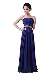 Strapless Chiffon One Shoulder Evening Dress/Bridesmaid Dress/Wedding Dress  with a Chapel Train 
