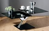 Premier Housewares 2 Section Coffee Table with Black Glass Table Top and Chrome Legs, 40 x 100 x 60 cm 31sJVnAD6pL. SL160