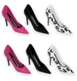 6pack Pink Polka Dot Leopard & Black Ladies Heels Stilettos Shoes Cake and Cupcake Decoration Topper