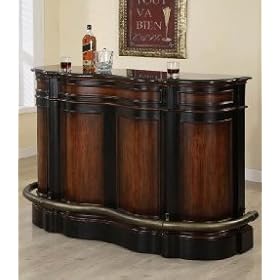 Powell Masterpiece Antique Black and Mahogany Bar by Furniture