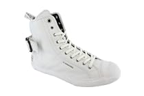 G-STAR MORTAR LEA LADIES HI TOP LEATHER TRAINERS WHITE/WHITE