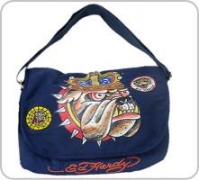 Ed Hardy Tasche Bulldog King-CM- blau