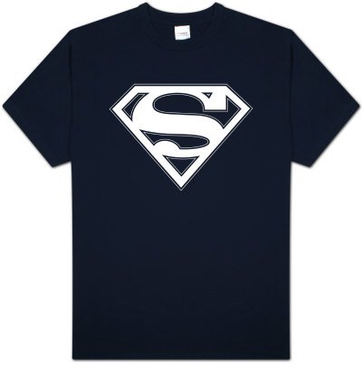  Superman Navy and White Shield Logo T-Shirt