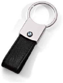Leather Key Ring Pendant Black For BMW