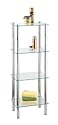 Wenko 15853100 Exclusiv Haushalts- und Badregal Yago - 4 Glas-Ablagen, 40 x 30 x 104 cm, Chrom