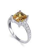 .925 Sterling Silver Band Citrine Ring Size 6