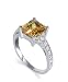 .925 Sterling Silver Band Citrine Ring Size 10