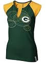Green Bay Packers Women's Green High Pitch Split Neck Top