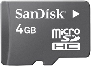 SanDisk 4GB MicroSDHC Card with SD Adpater
