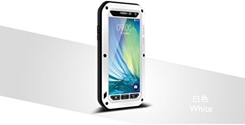 Love MEI Galaxy A7 Case,double-bb ,4-layer Protection Cover Case for Samsung Galaxy A7 ,5 Colors Corning Gorilla Glass Aluminum Metal Protective Case for Samsung Galaxy A7,A7000,A7009(Water/dirt/shock Proof) (White)