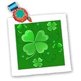 This design is of some lucky Shamrocks on a green background just in time for St Patricks Day - 10x10 Quilt Square