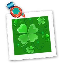 This design is of some lucky Shamrocks on a green background just in time for St Patricks Day - 10x10 Quilt Square