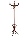 Bentwood Hat, Coat and Umbrella Stand with traditional concave base legs (MAHOGANY colour)