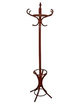 Bentwood Hat, Coat and Umbrella Stand with traditional concave base legs (MAHOGANY colour)