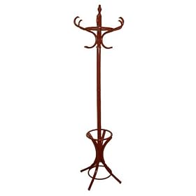 Bentwood Hat, Coat and Umbrella Stand with traditional concave base legs (MAHOGANY colour)