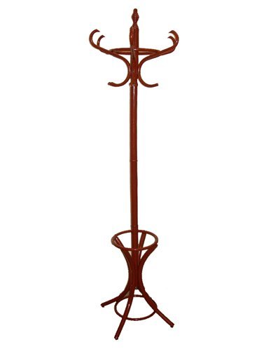Bentwood Hat, Coat and Umbrella Stand with traditional concave base legs (MAHOGANY colour)