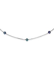14K White Gold Black Freshwater Cultured Pearl Necklace