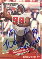 Warren Sapp, Tampa Bay Buccaneers, 2000 Donruss Autographed Card