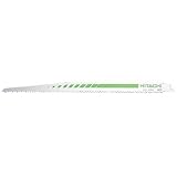 Hitachi 725302 12-Inch, 6 TPI, HCS, Wood Cutting Reciprocating Saw Blades - 5 Pack