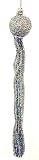 8 Iridescent Silver Glitter Tassel Christmas Ornament