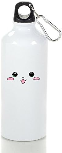 Love Kawaii Smile Face White Sport Water Bottle Aluminum 400ml