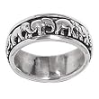 Sterling Silver Elephant Spinning Band