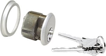 CRL Aluminum Finish Single Mortise Cylinder - Schlage C Keyway - Keyed DifferentB0012J32HG : image