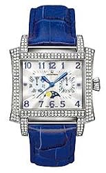 Accutron Men's 26E08 Innsbruck Diamond Moonphase Leather Watch