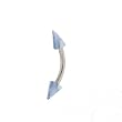 STAINLESS STEEL EYEBROW BLUE/ WHITE DESIGN Gauge: 14, Ball Size: 4mm, Length: 11mm Sold as a Pair