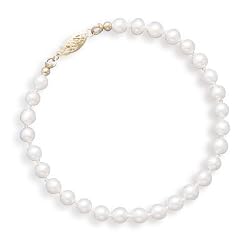 7" 14k Yellow Gold 5-5.5mm Freshwater Pearl Bracelet