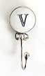 Monogram Ceramic Wall and Jewelry Hook - V Monogram Ceramic Wall and Jewelry Hook - V