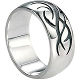 Silver Oxidised Finish Ring by Fred Bennett