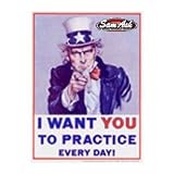 Schaum Uncle Sam I Want You To Practice Every Day Poster - B0007GILOE