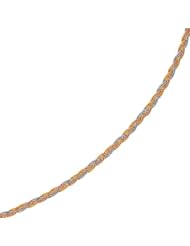 7.25" 14K Yellow, White & Rose Gold Polish Diamond Cut Multi- Strand Braided Mirror Spring Bracelet w/ Pear Shape Clasp