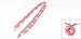 Ladies White Dotted Pattern Rose Pink Chiffon Covered Flexible Head Band