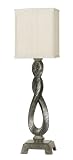Cal Lighting BO-293BF Spiral Resin Buffet Table Lamp Fixture, Antique Silver