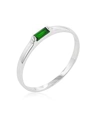 Emerald Petite Solitaire Ring