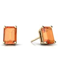 Genuine Fire Opal 14kt Yellow Gold Stud Earrings