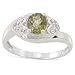 9K White Gold 0.583ct Tourmaline & White Topaz Ring - Size N
